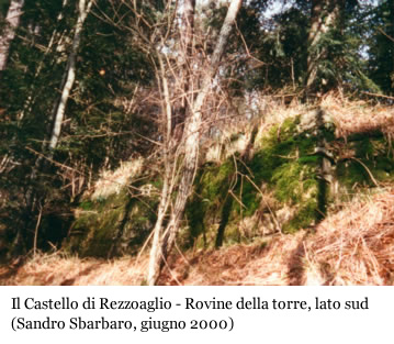 Il Castello di Rezzoaglio: rovine della torre, lato sud