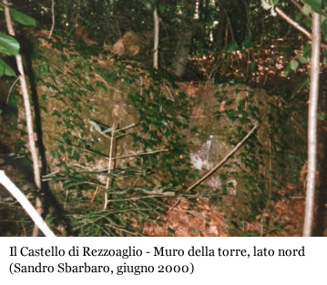 Il Castello di Rezzoaglio: muro della torre, lato nord