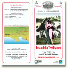 Depliant della 'Festa della trebbiatura 1999'