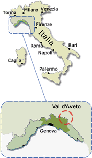 La posizione della Val d'Aveto