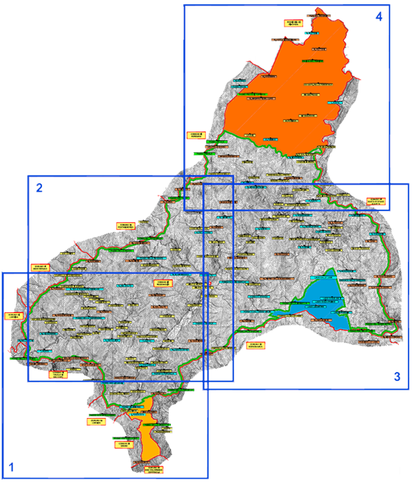 La mappa relativa al comprensorio del Consorzio dei funghi di Rezzoaglio, stagione 2016