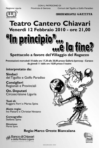 Spettacolo 'In principio... e la fine?', Chiavari, 12 febbraio 2010