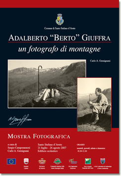 Locandina della mostra 'Adalberto Berto Giuffra - Un fotografo di montagne'